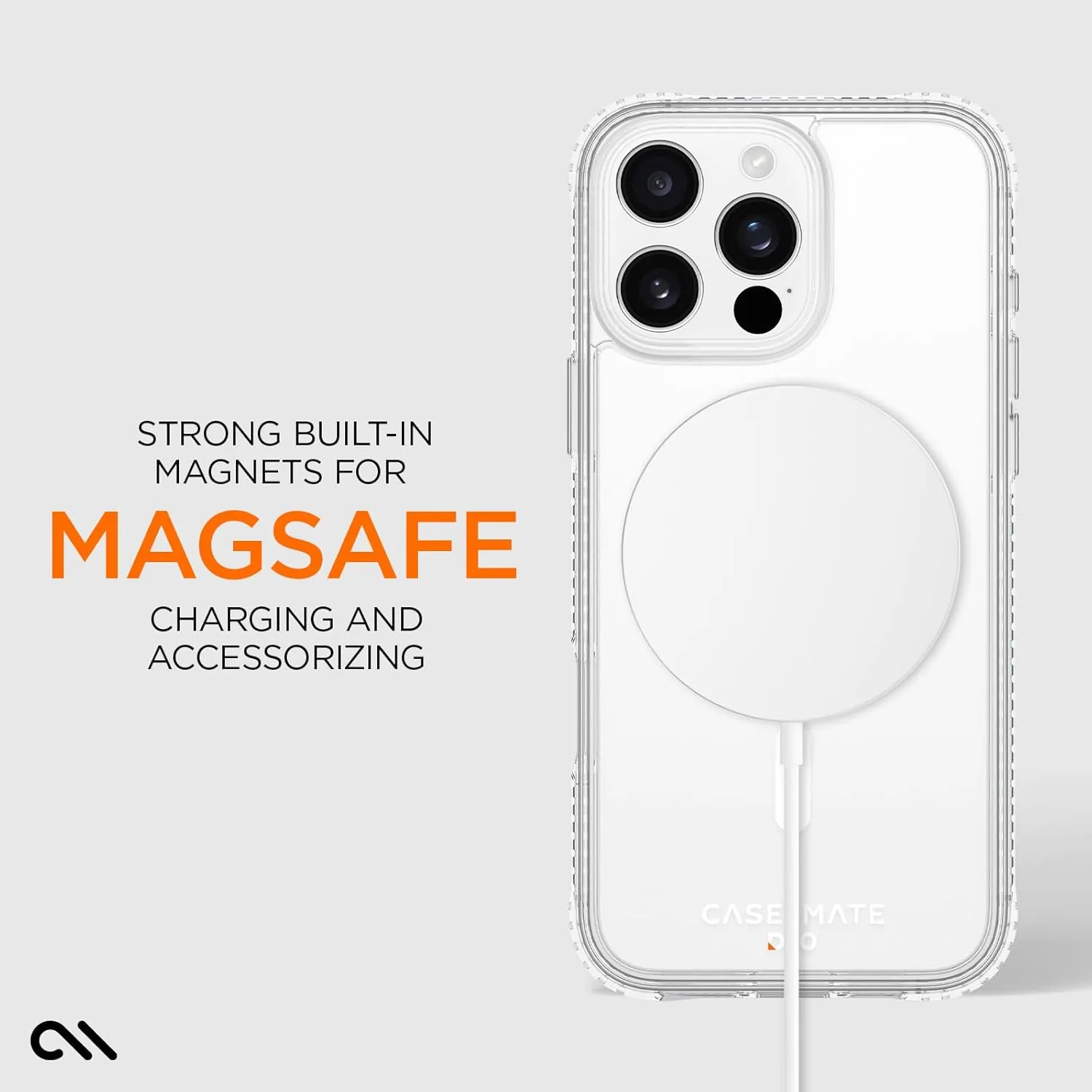 Case-Mate iPhone 16 Pro Max Case [Compatible with MagSafe] Tough Shockproof Phone Case with 16ft D3O Drop Protection - Premium Rugged Cover for iPhone 16 Pro Max - Clear