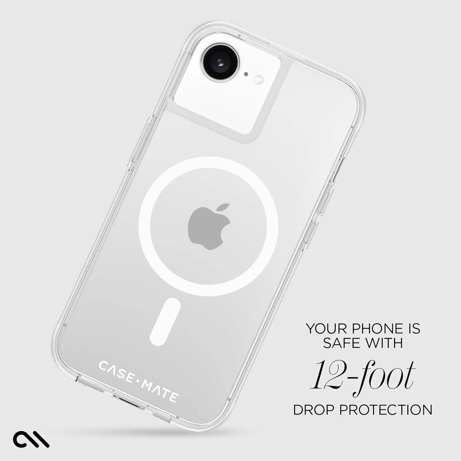 Case-Mate iPhone 16e (2025) / 15/14 / 13 Case [Compatible with MagSafe] Tough Shockproof Phone Case with 16ft D3O Drop Protection - Premium Rugged Cover for iPhone 16e (2025) / 15/14 / 13 - Clear