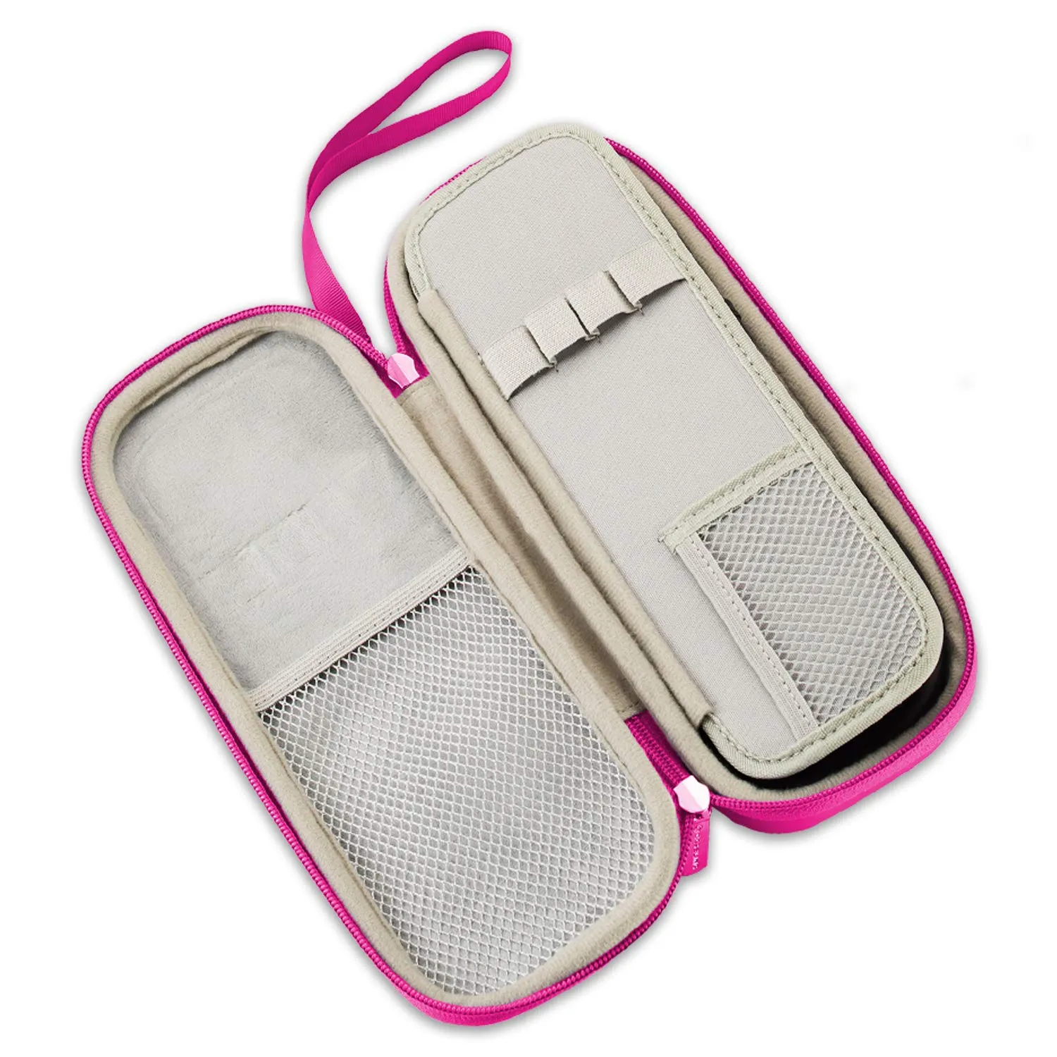 Caseling Stethoscope Case for M Littmann Classic III, Lightweight II S.E, MDF Acoustica Stethoscope, Hard Case with ID Slot and Mesh Pocket for Nurse Accessories (Pink - Pu Leather)