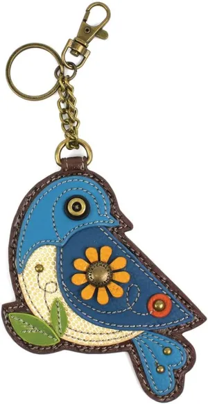 CHALA Bird Collection Women's Decorative Key Fob/Coin Purse Accessory - Blue Bird
