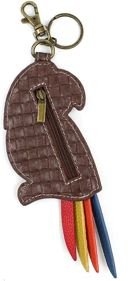 CHALA Bird Collection Women's Decorative Key Fob/Coin Purse Accessory - Parrot - red