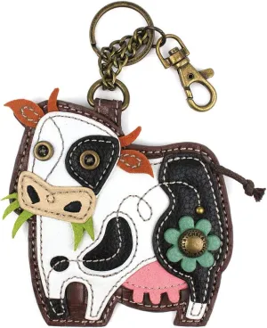 CHALA Farm Collection Women's Decorative Key Fob/Coin Purse Accessory (Cow)