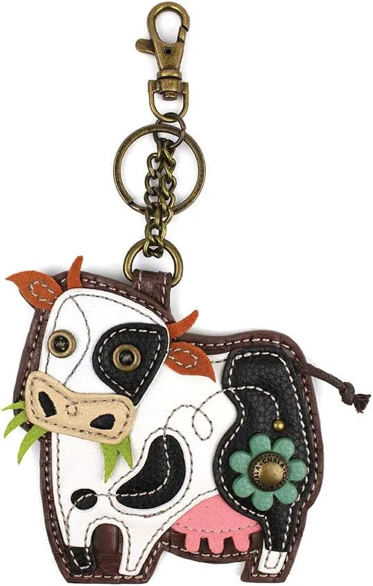 CHALA Farm Collection Women's Decorative Key Fob/Coin Purse Accessory (Cow)