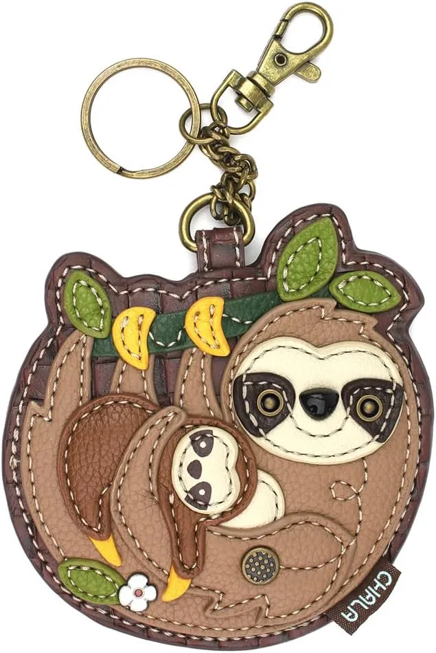 CHALA Wilderness Collection Women's Decorative Key Fob/Coin Purse Accessory (Sloth Family)