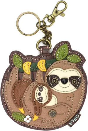 CHALA Wilderness Collection Women's Decorative Key Fob/Coin Purse Accessory (Sloth Family)