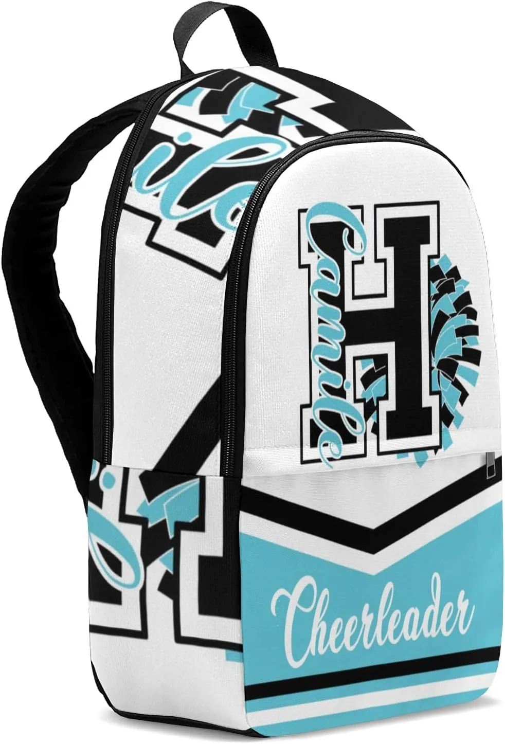 Cheerleader Blue Black Personalized Backpack for Teen Boys Girls,Custom Travel Backpack Bookbag Casual Bag Name Gift