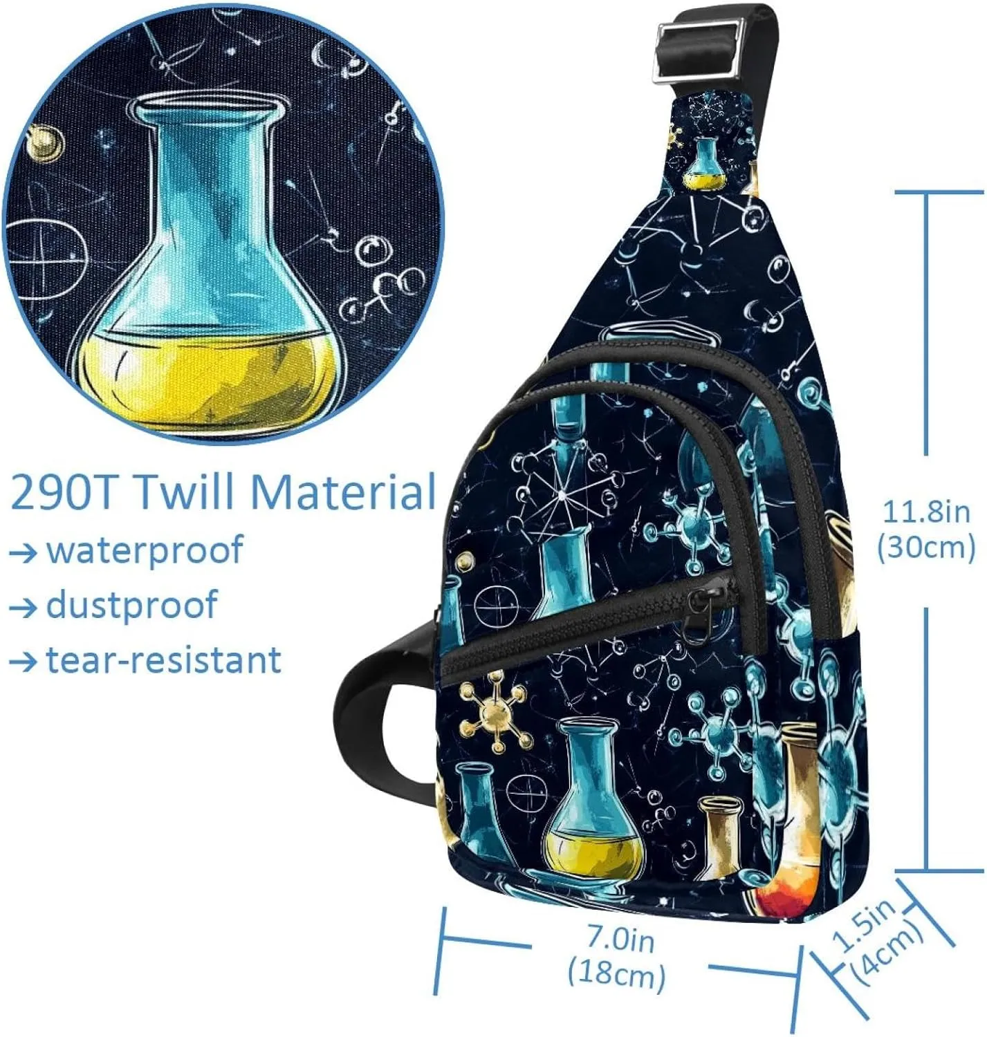 chemical and scientific (3) Sling Side, Crossbody Backpack