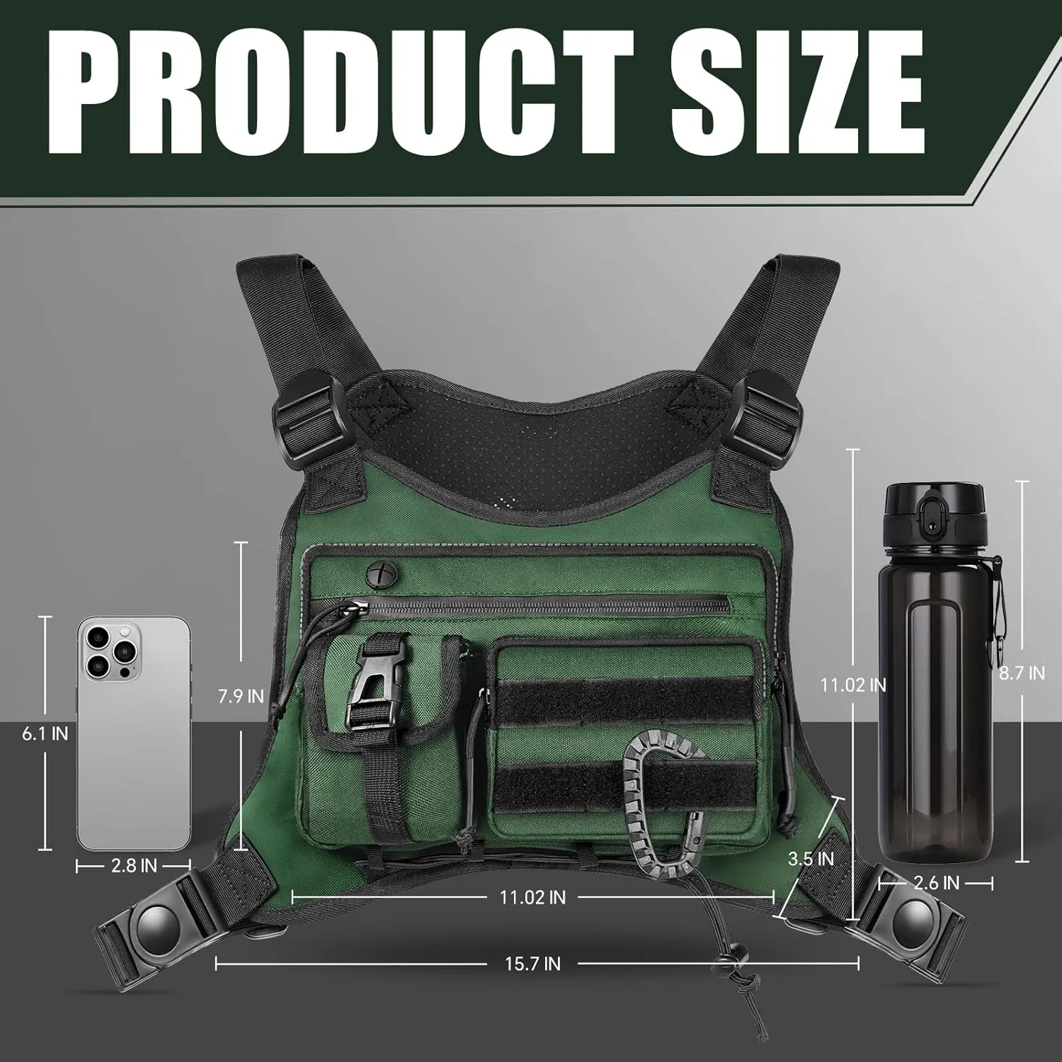 Chest Bag for Men,Running Pack Vest for Workouts,Water Resistant Sports Chest Pack For Running