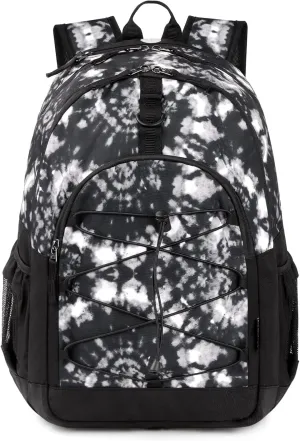 Choco Mocha Black Tie Dye Backpack for Teen Girls, Travel School Backpack for Girls Middle School Large Bookbag 18 Inch