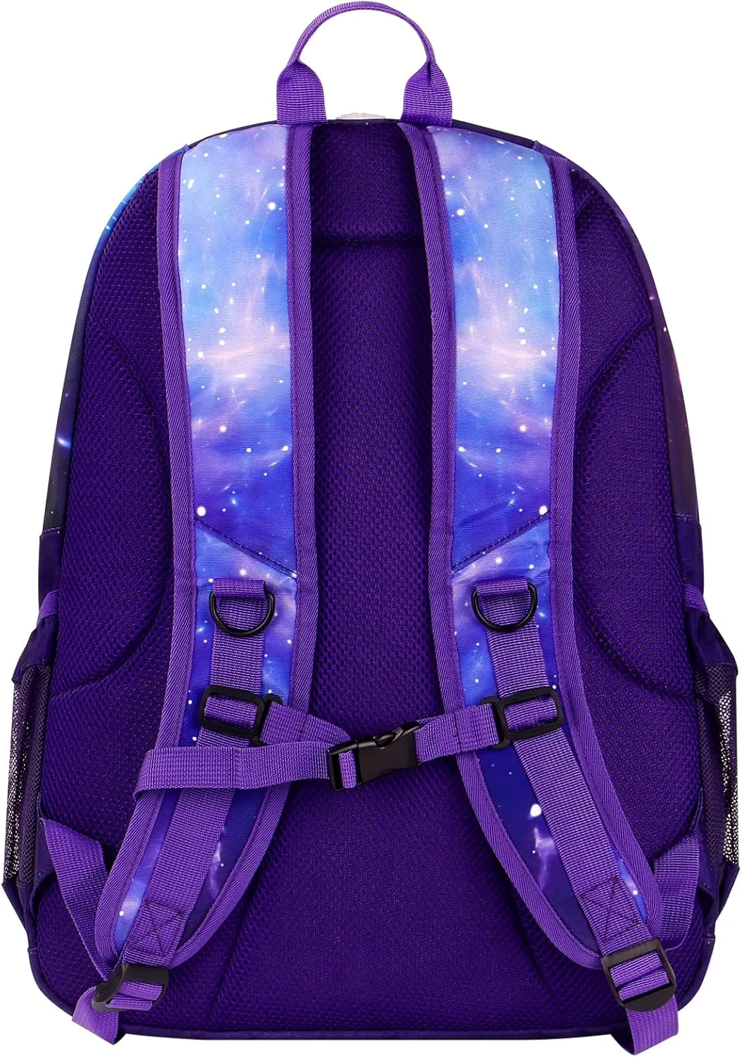 Choco Mocha Purple Backpack for Teen Girls, Travel School Backpack for Girls Middle School Large Bookbag 18 Inch, Galaxy