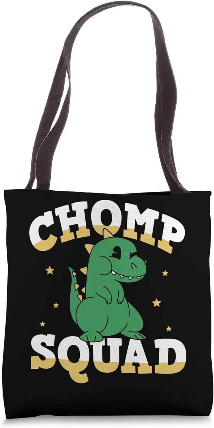 Chomp Squad Dinosaur Dino Birthday Tote Bag