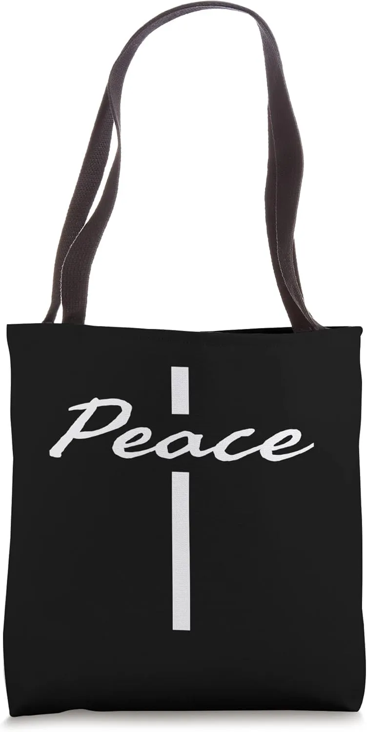 Christian Peace Cross For The Faithful Who Love Jesus Tote Bag