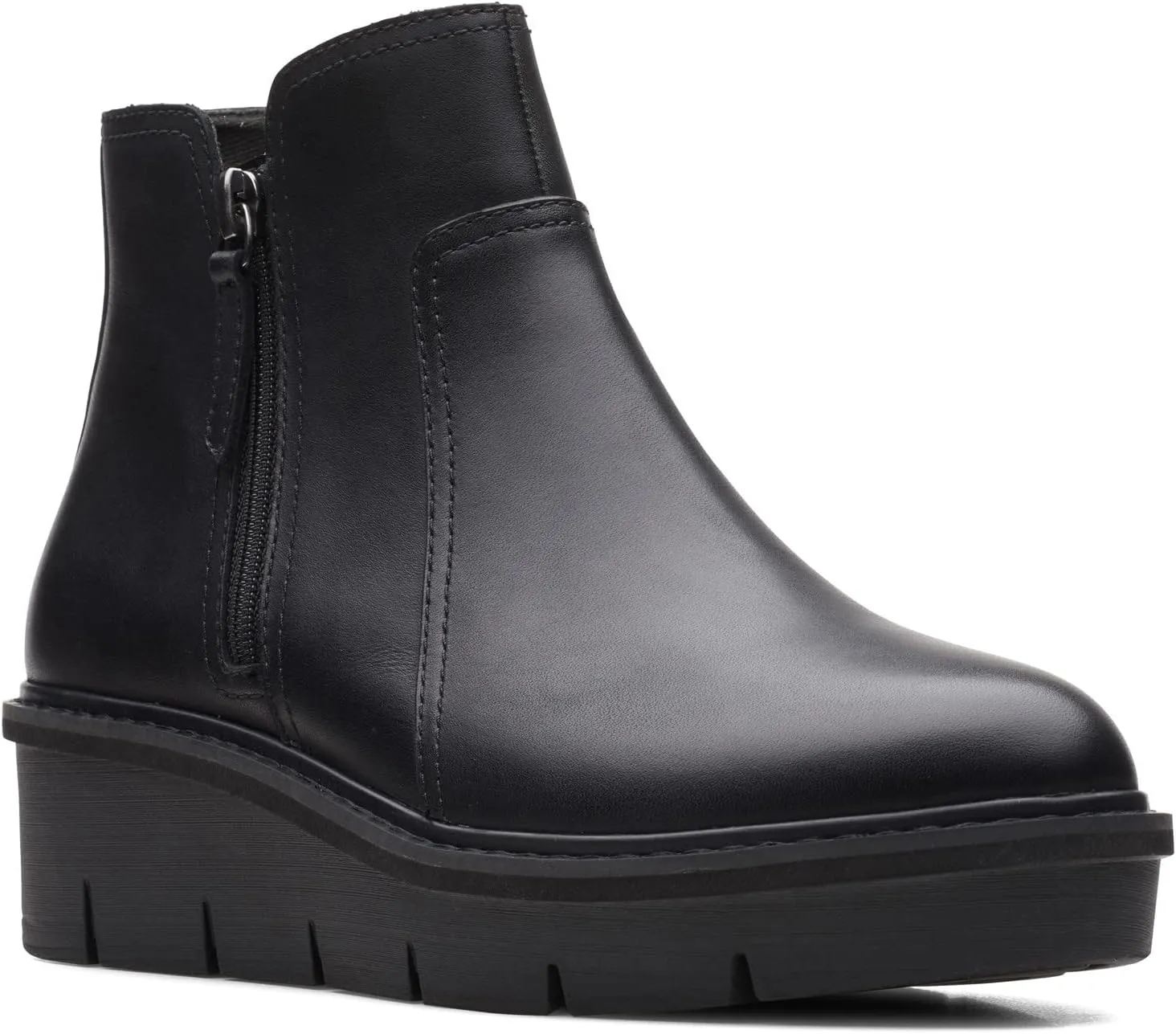 Clarks Women's Airabell Zip Ankle Boot, Black Waterproof Leather, 10 Medium