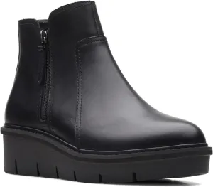 Clarks Women's Airabell Zip Ankle Boot, Black Waterproof Leather, 10 Medium