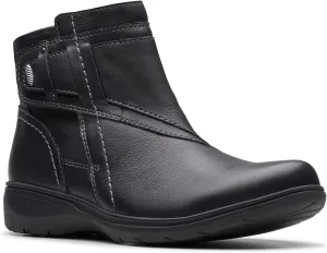Clarks Women's Carleigh Style Ankle Boot, Black Leather, 8.5