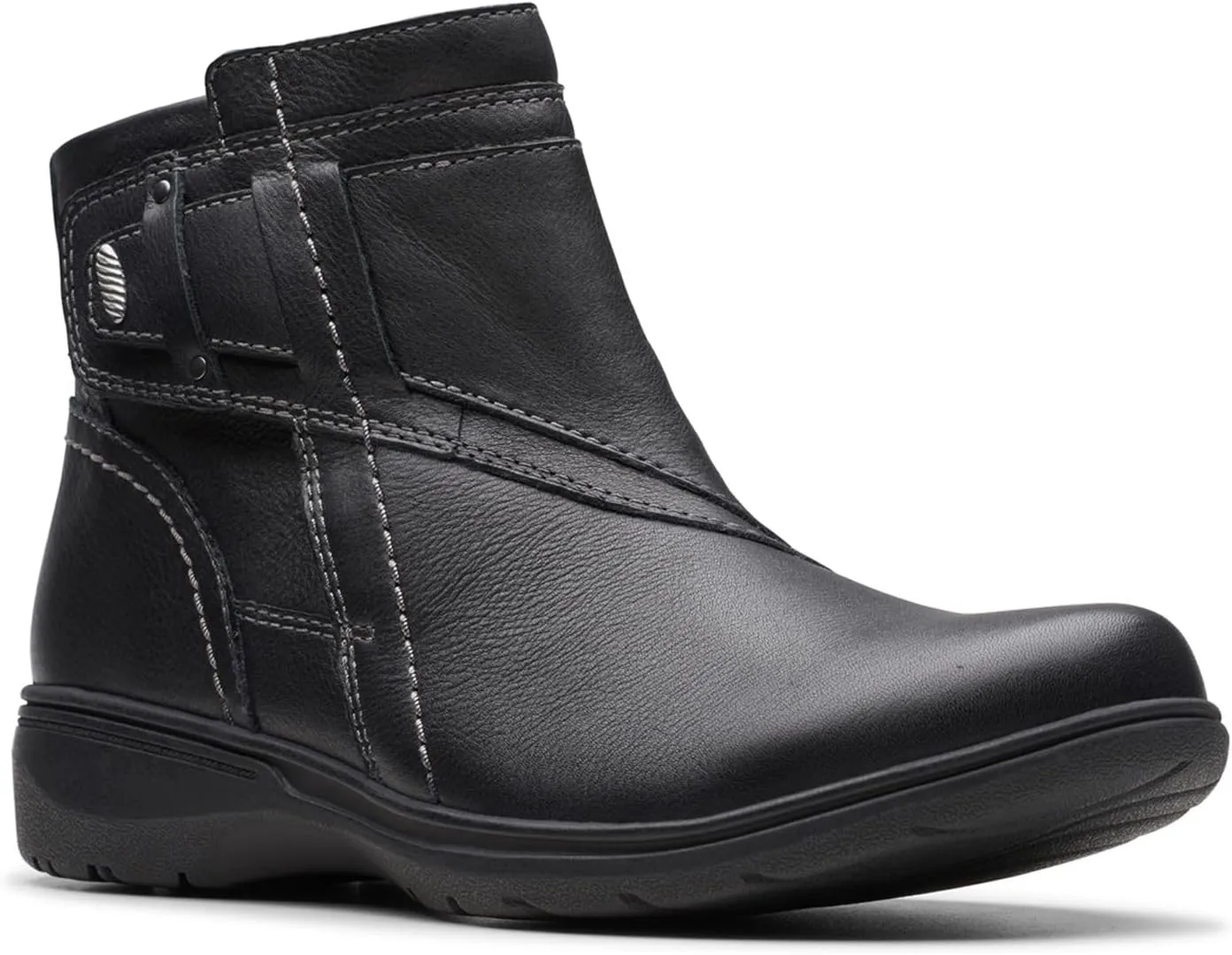 Clarks Women's Carleigh Style Ankle Boot, Black Leather, 8.5