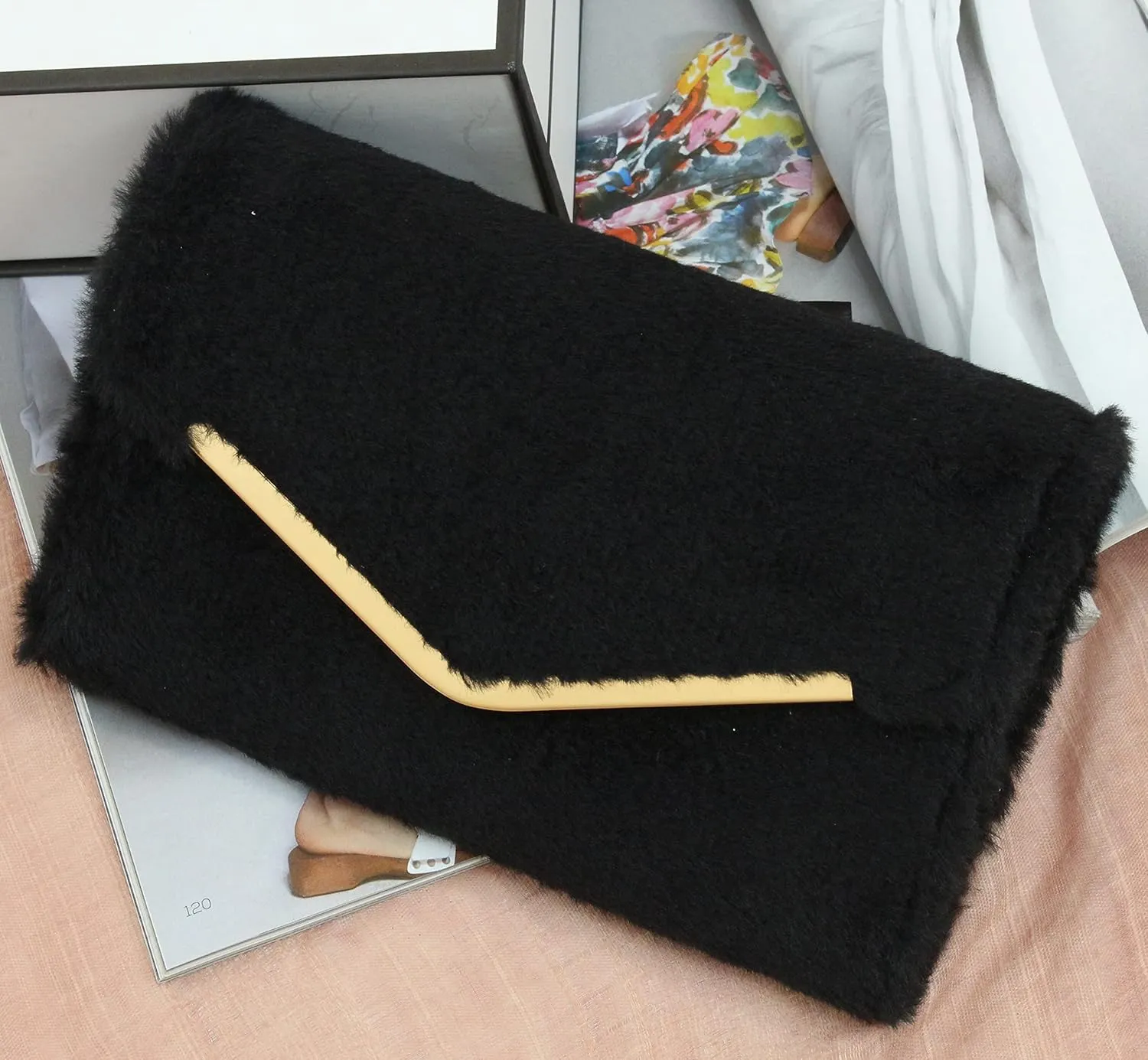 Clutch Purse Evening Bag for Women, Envelope Handbag With Detachable Chain for Wedding and Party