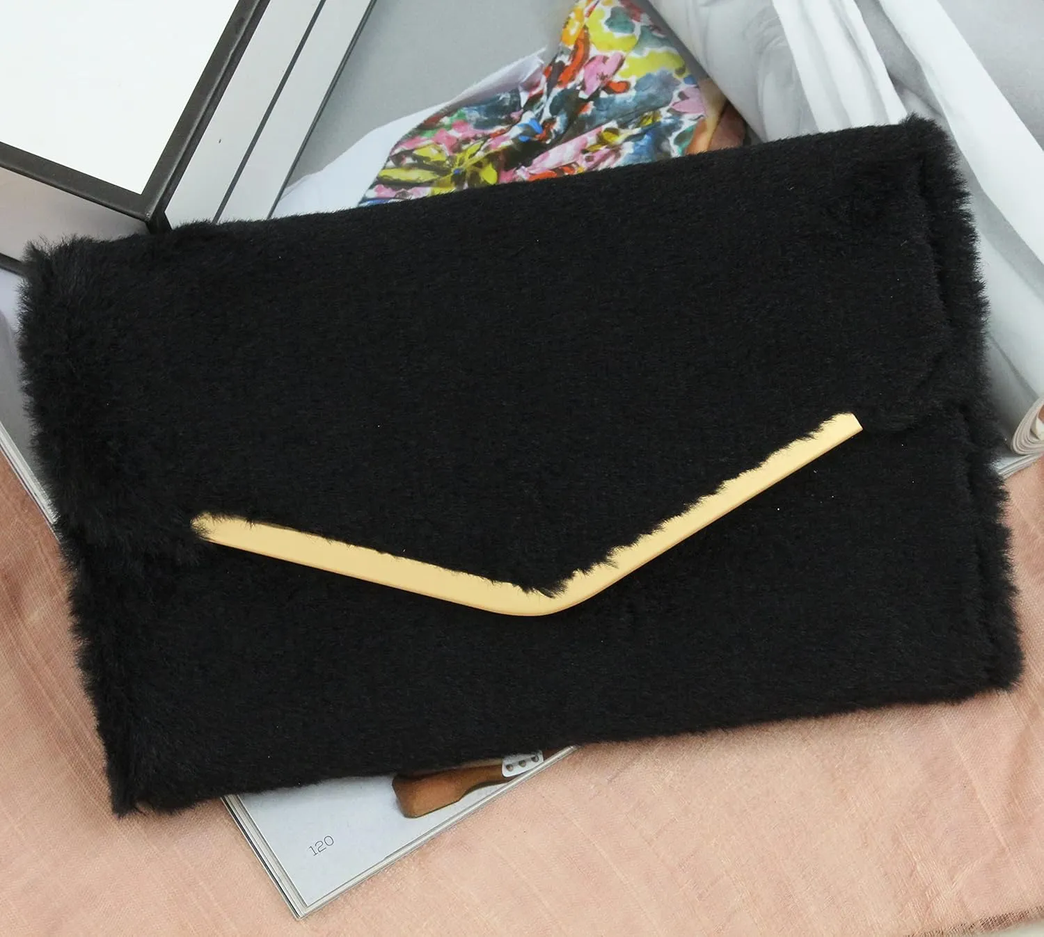 Clutch Purse Evening Bag for Women, Envelope Handbag With Detachable Chain for Wedding and Party