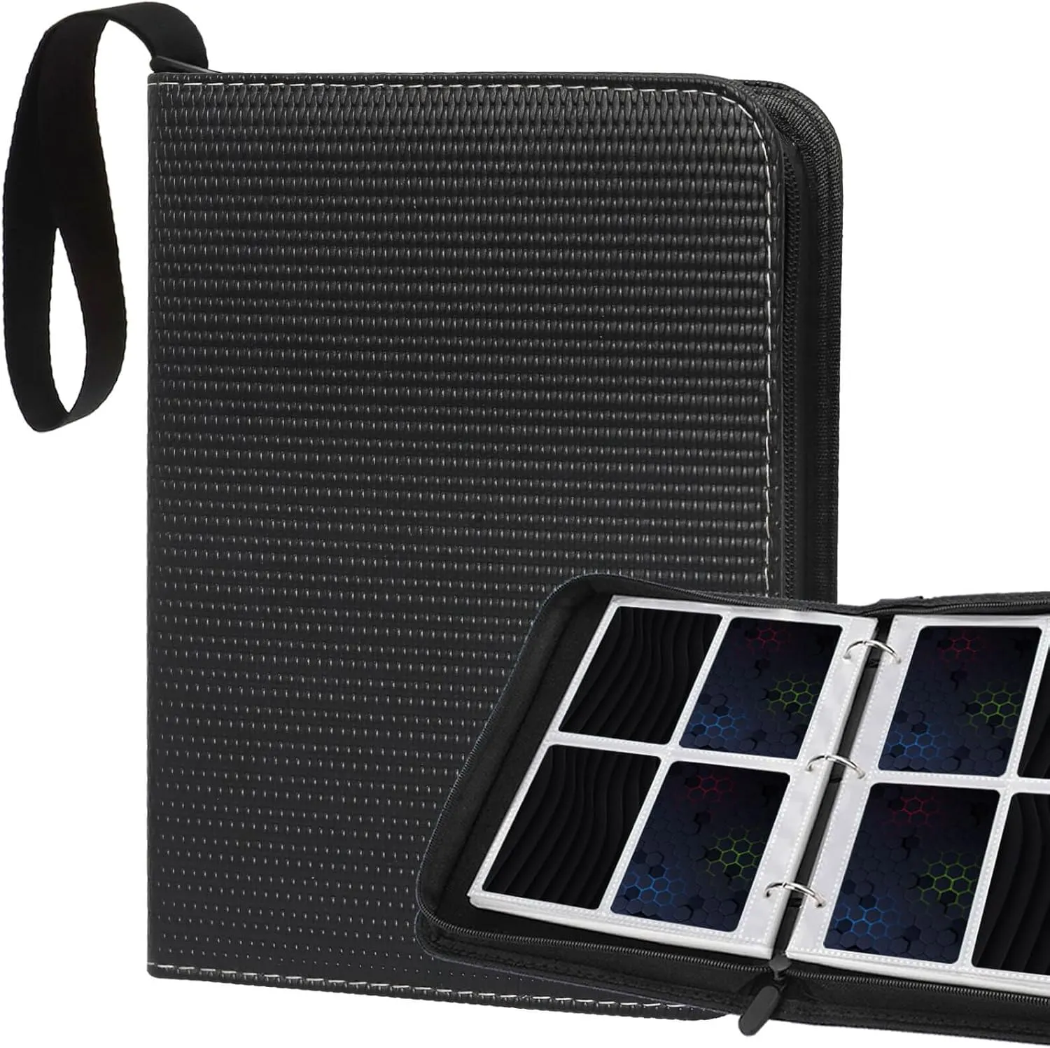 Collectible Trading Card Binder, 400 Pockets Card Holder with 50 Removable Sleeves, Portable Collection Binder Album Book Case Storage, Zipper Card Protective Sleeves for TCG, Sports Card.