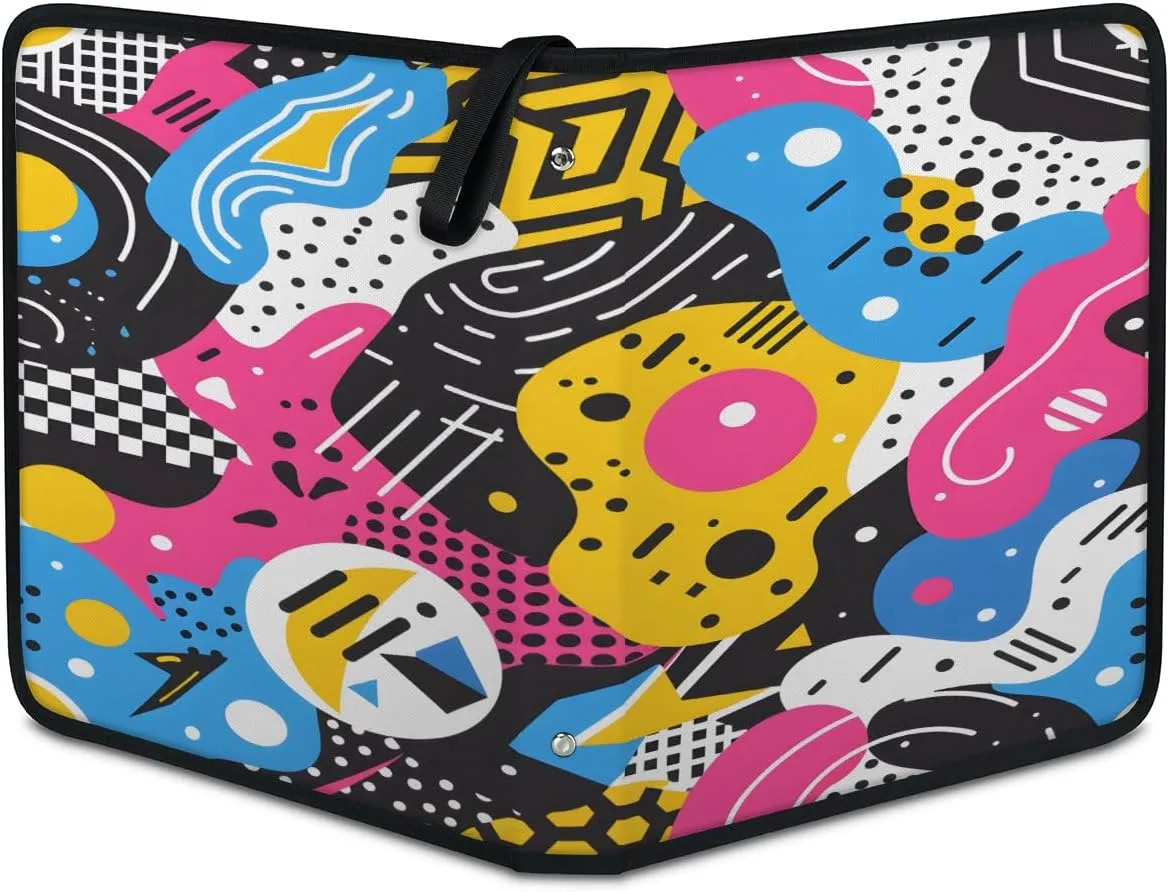 Colorful Abstract Shapes 4 Pocket Card Binder, Card Album Trading Card Binders Capacity for 400 Cards, Waterproof Anti-Scratch Card Holder for Collectible Cards, Game Card, Sports Trading Cards