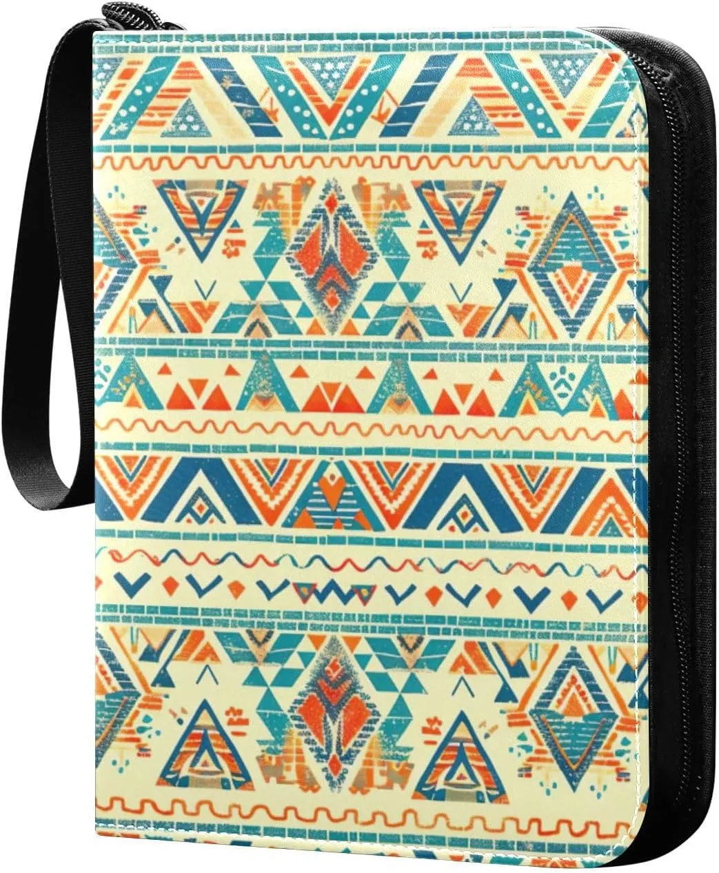Colorful Aztec Pattern Card Binder, 400 Pockets Card Holder with 50 Sleeves, Sturdy Card Holder Folders for Game Cards & Sports Cards