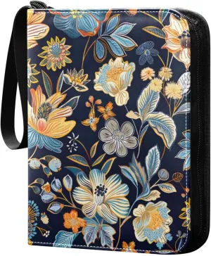 Colorful Paisley Floral Card Binder, 400 Pockets Card Holder with 50 Sleeves, Sturdy Card Holder Folders for Game Cards & Sports Cards