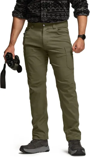 CQR Men's Cool Flex Tactical Pants, Water Resistant Lightweight Stretch Cargo Work Hiking Pants