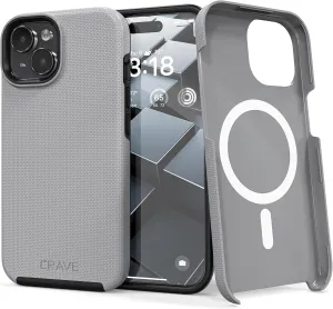 Crave Dual Guard Compatible with iPhone 15 Case, Compatible with MagSafe Shockproof Protection Dual Layer Case for Apple iPhone 15 (6.1") - Slate