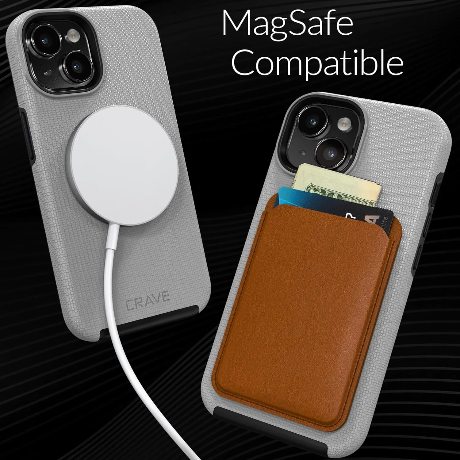 Crave Dual Guard Compatible with iPhone 15 Case, Compatible with MagSafe Shockproof Protection Dual Layer Case for Apple iPhone 15 (6.1") - Slate