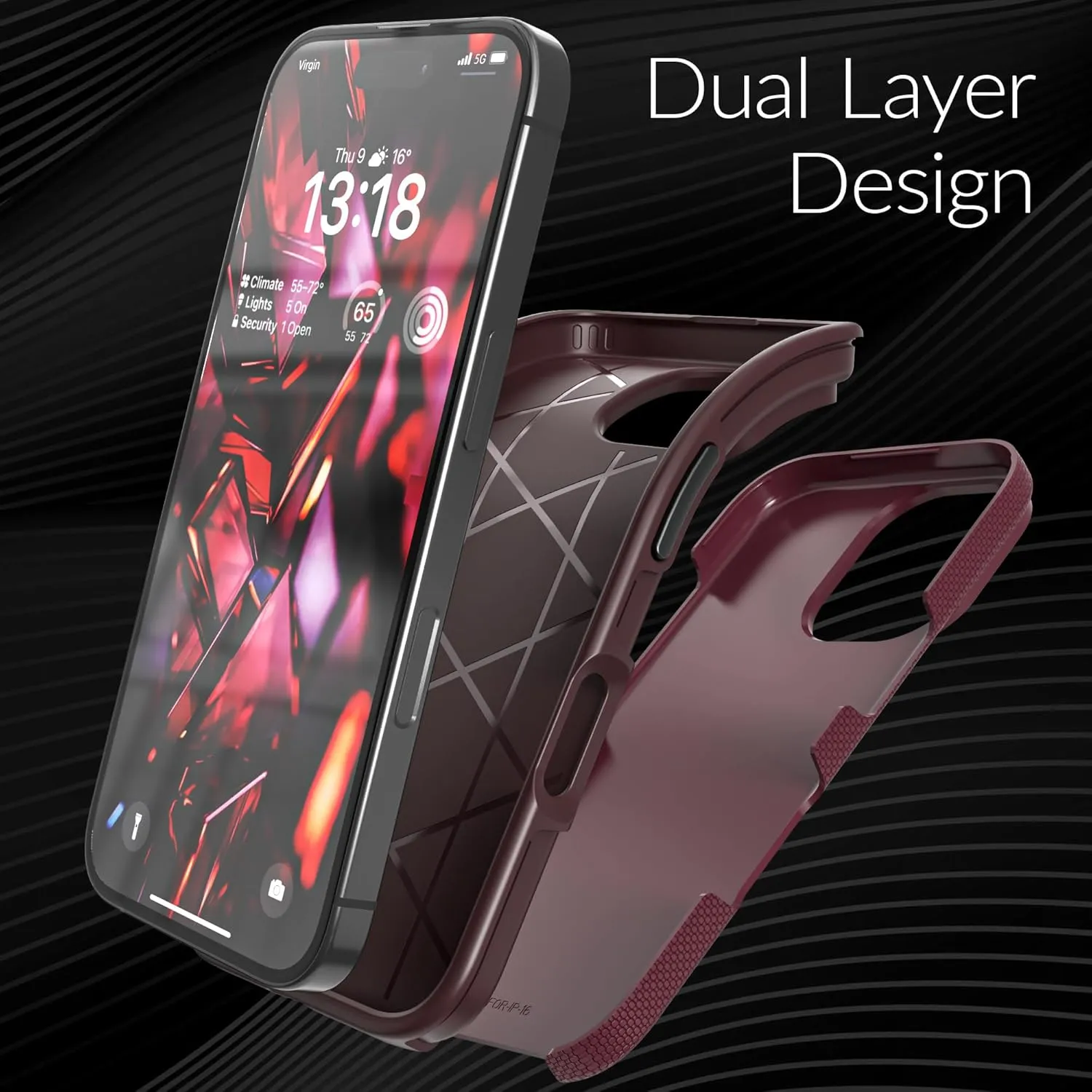 Crave Dual Guard Compatible with iPhone 16 Pro Case, Compatible with MagSafe Shockproof Protection Dual Layer Case for Apple iPhone 16 Pro (6.3") - Berry