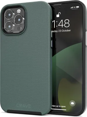 Crave Dual Guard for iPhone 13 Pro Max, Shockproof Protection Dual Layer Case for Apple iPhone 13 Pro Max (6.7") - Forest Green