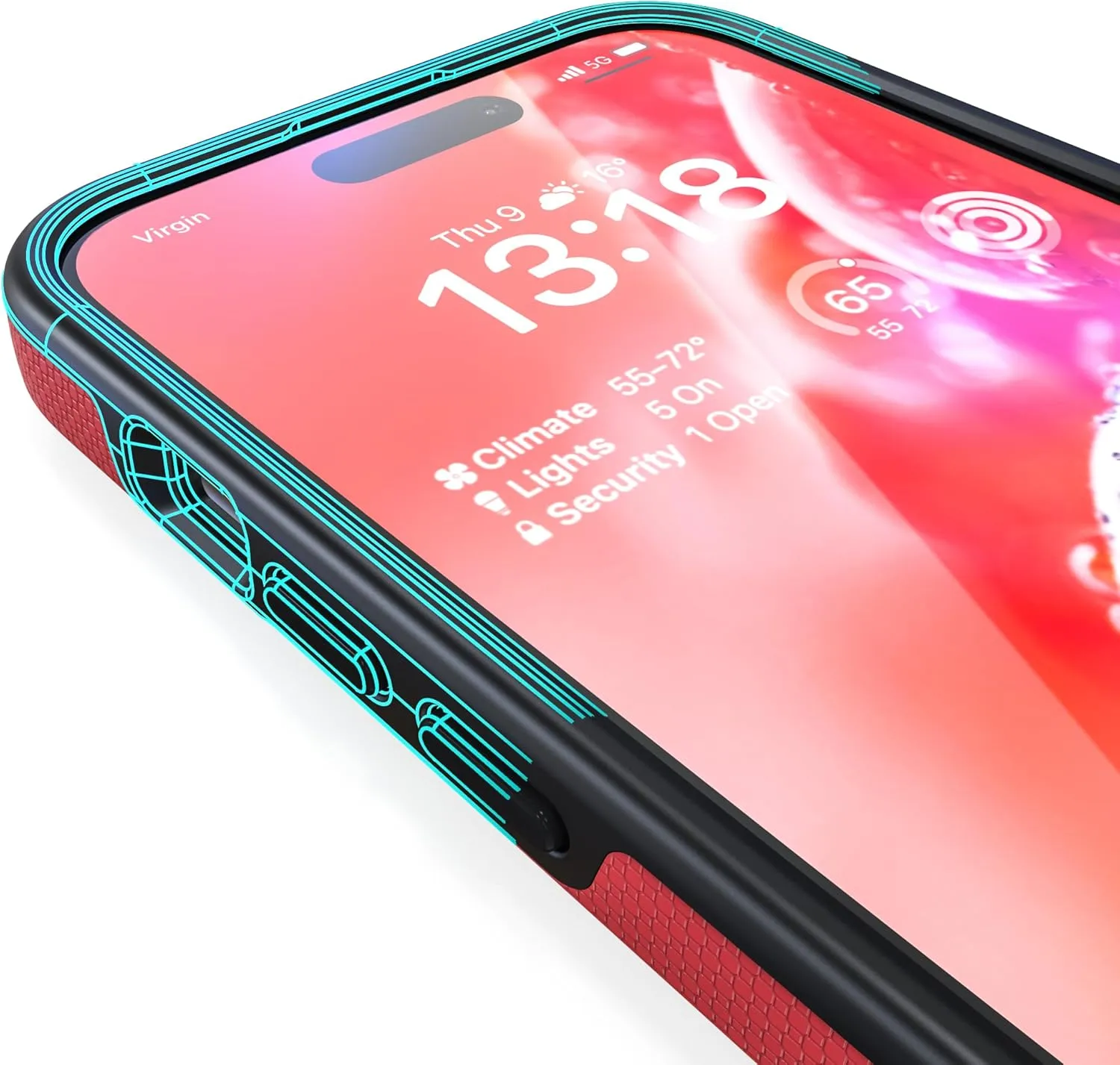 Crave Dual Guard for iPhone 15 Pro Case, Compatible with MagSafe Shockproof Protection Dual Layer Case for Apple iPhone 15 Pro (6.1") - Red