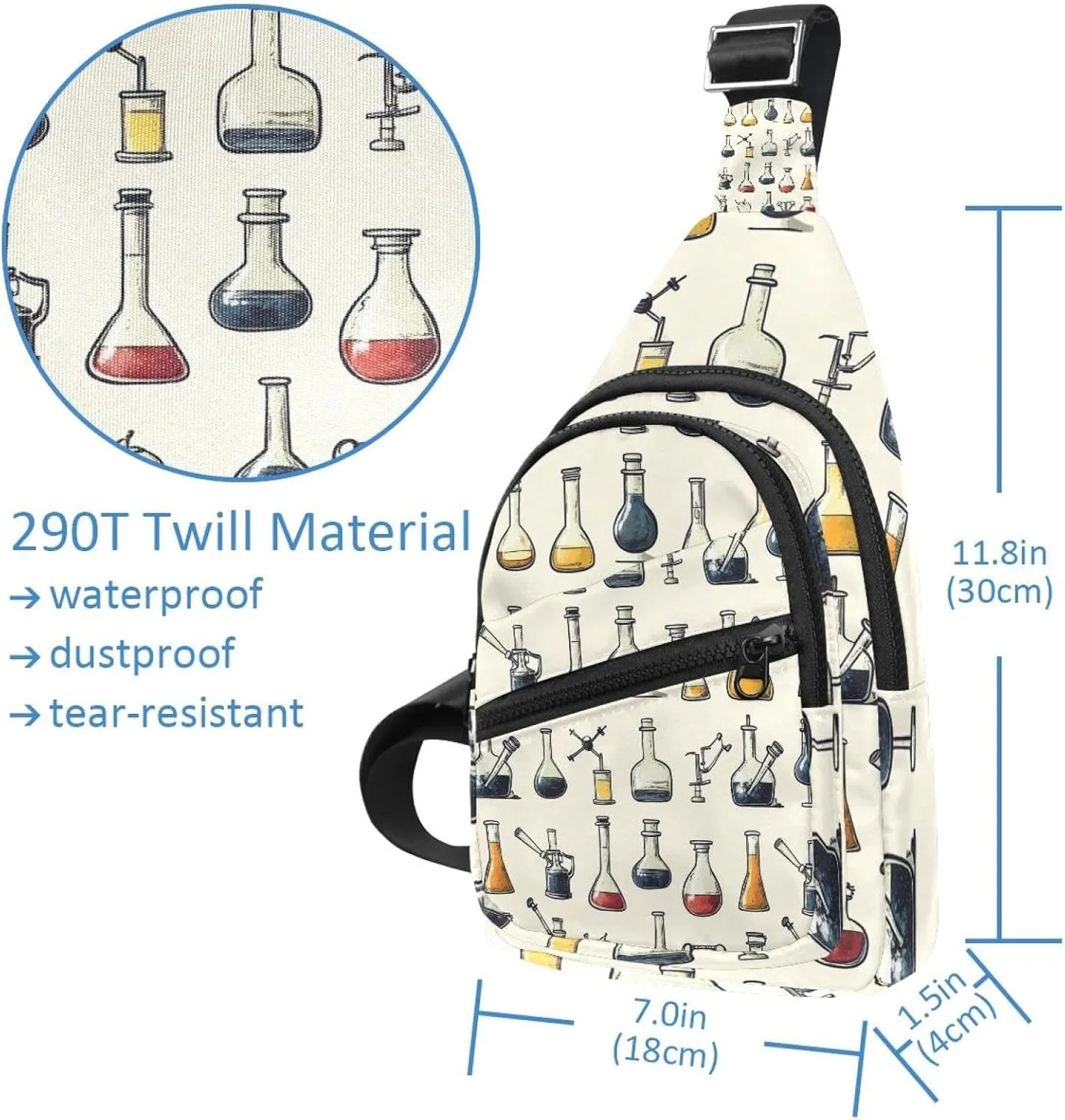 Crossbody Bags for Women Men chemical lab scientific experiment (3) Sling Bag Bakpack Casual Chest Bag with Convertible Shoulder Strap