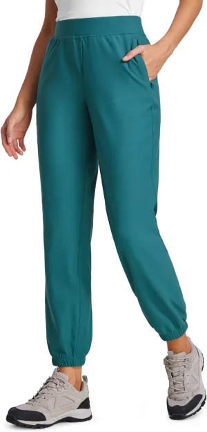 CRZ YOGA Fleece Lined Joggers for Women Thermal Water Resistant Ski Hiking Workout Travel Casual Pants Sweatpants Warm Pocket