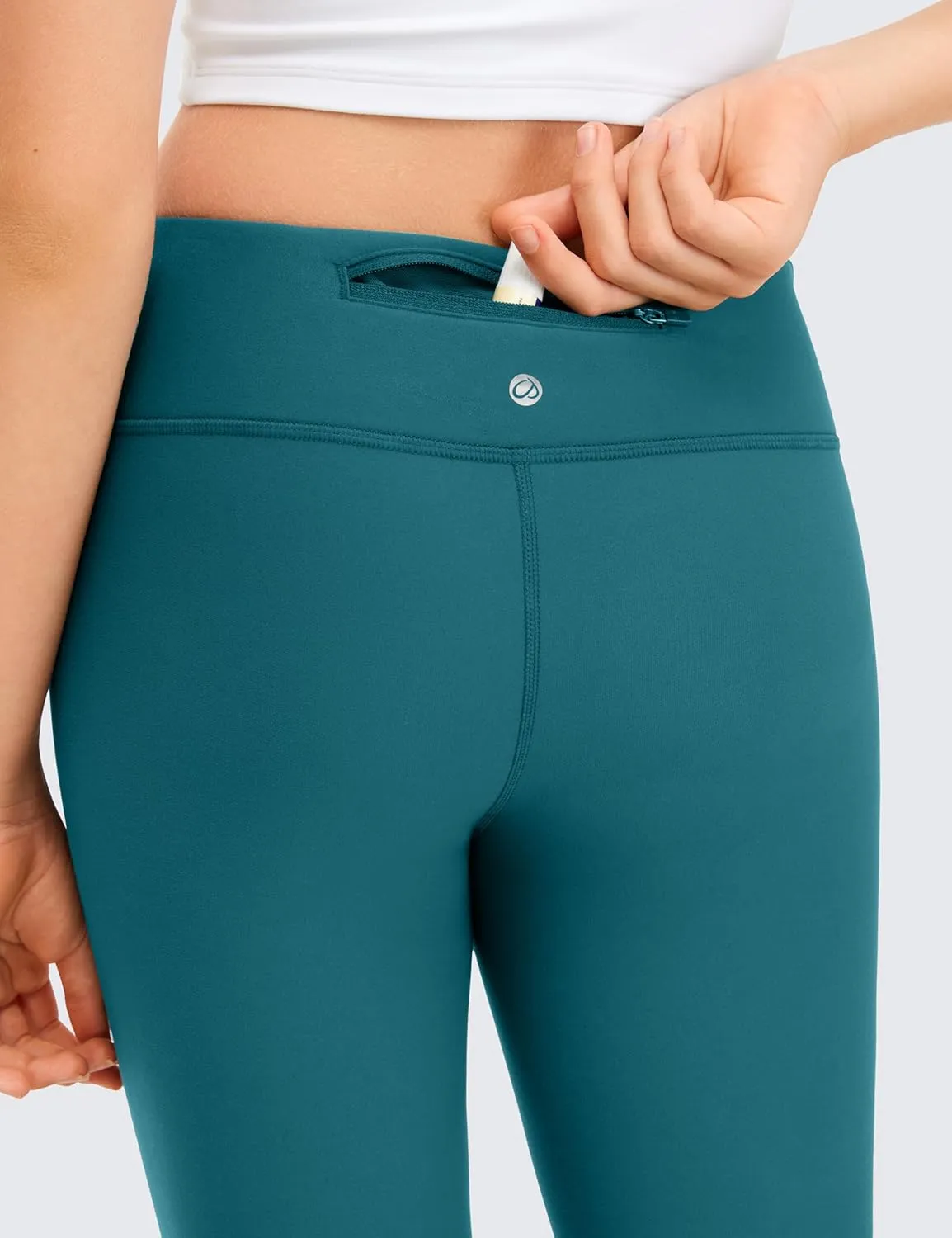 CRZ YOGA Girls Thermal Fleece Lined Flare Leggings Winter Warm Water Resistant Kids Bell Bottoms High Waist Pants Lounge Yoga