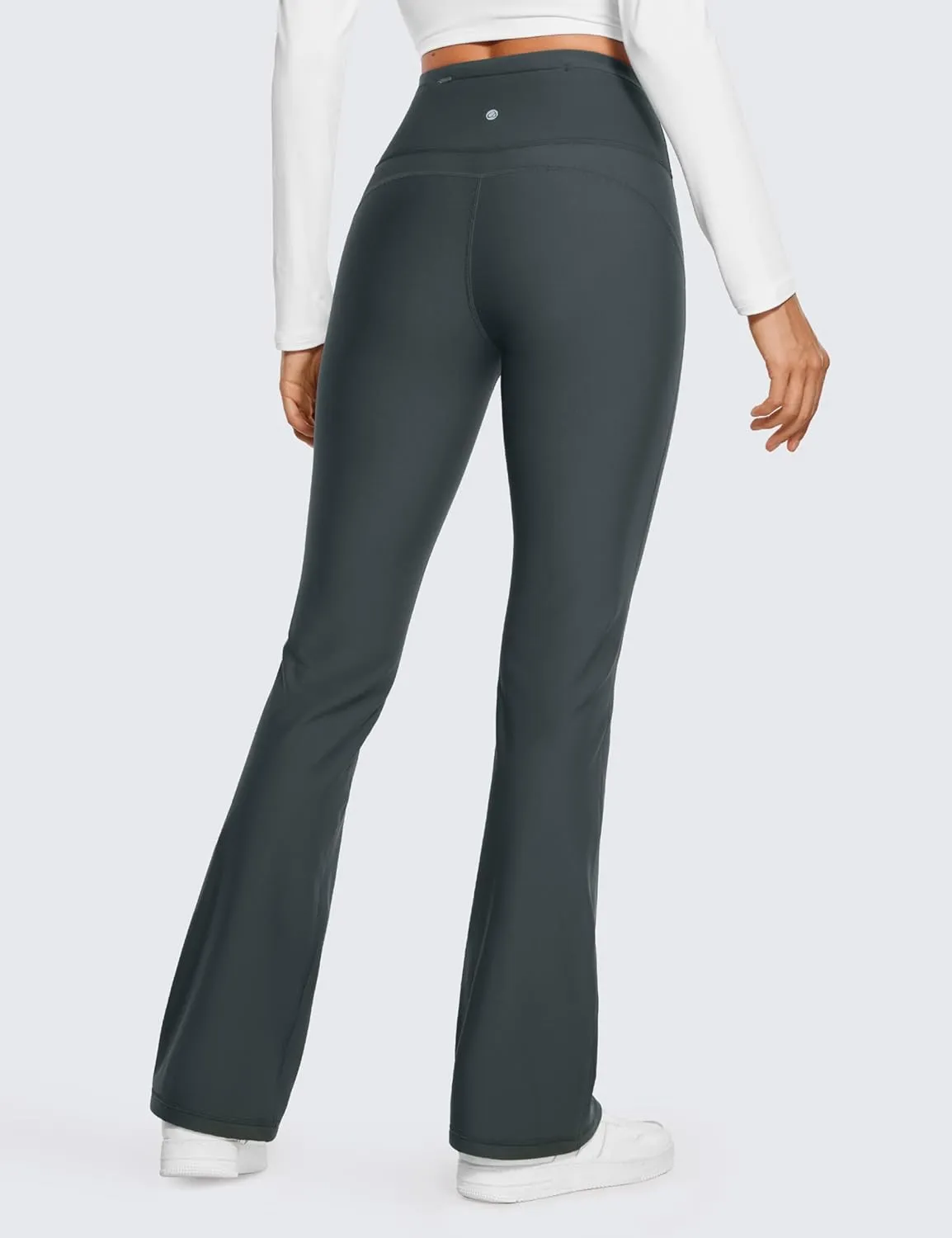 CRZ YOGA Womens Fleece Lined Flare Leggings 31" Bootcut Yoga Pants Tummy Control Winter Thermal Warm Soft Casual Lounge