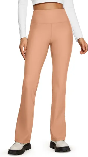 CRZ YOGA Womens Fleece Lined Flare Leggings 31" Bootcut Yoga Pants Tummy Control Winter Thermal Warm Soft Casual Lounge