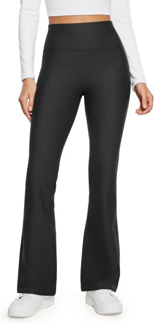 CRZ YOGA Womens Fleece Lined Flare Leggings 31" Bootcut Yoga Pants Tummy Control Winter Thermal Warm Soft Casual Lounge