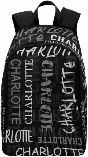 Customized Women Men Backpack with Name Personalized Black Signature Shoulders Bag for Son Daughter Niece Granddaughter Grandson Birthday Christmas
