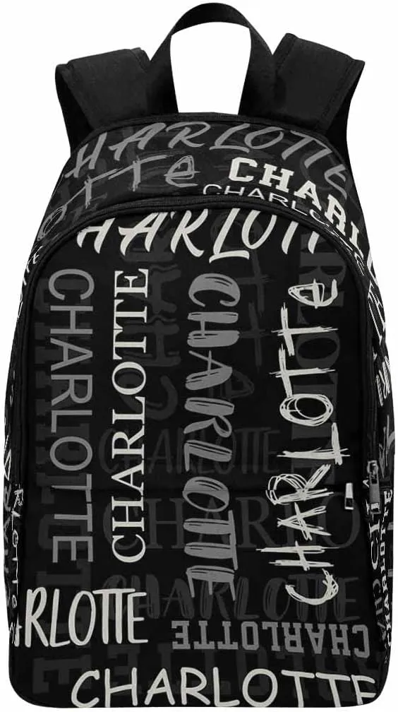 Customized Women Men Backpack with Name Personalized Black Signature Shoulders Bag for Son Daughter Niece Granddaughter Grandson Birthday Christmas