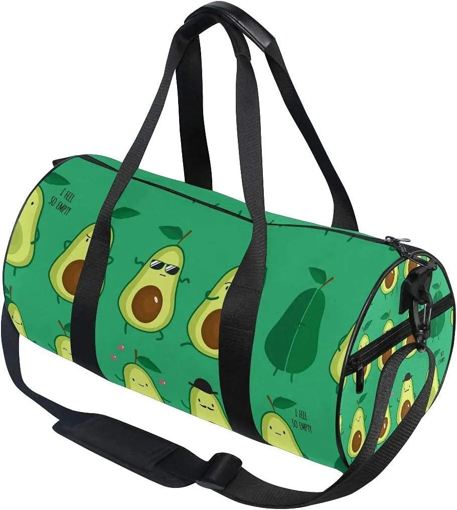 Cute Avocados Travel Duffle Bag Sports Luggage Bag with Backpack Tote Gym Bag for Man and Women