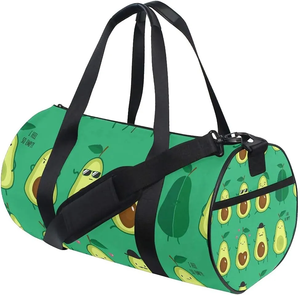 Cute Avocados Travel Duffle Bag Sports Luggage Bag with Backpack Tote Gym Bag for Man and Women