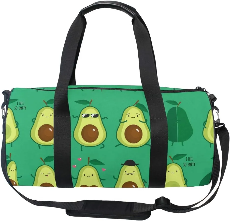 Cute Avocados Travel Duffle Bag Sports Luggage Bag with Backpack Tote Gym Bag for Man and Women