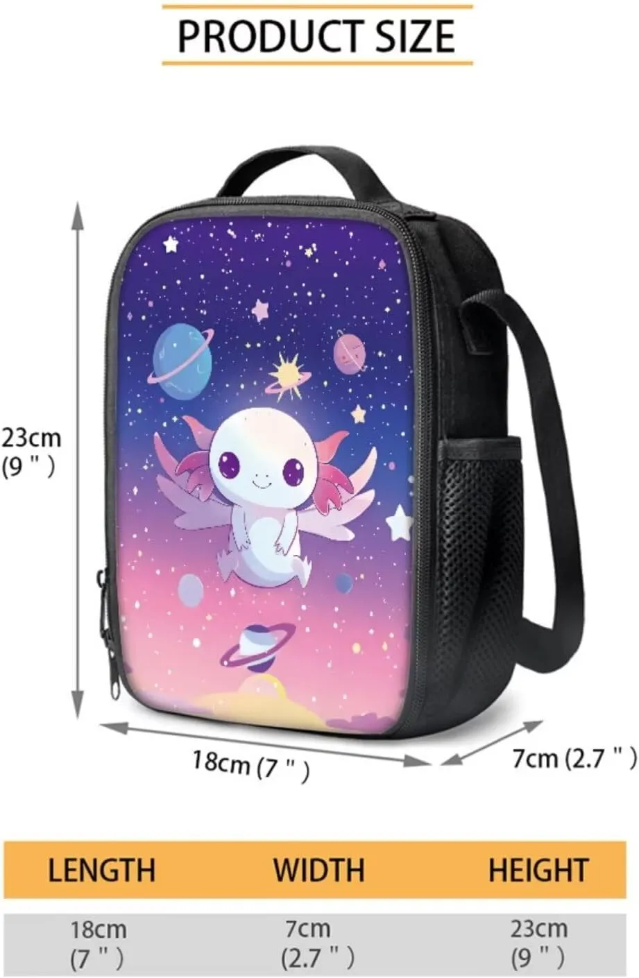 Cute Axolotl Backpack for School Kids Girls 7-8 8-9 9-10 School Bag and Lunch Bag Pencil Case Galaxy Bookbag for Elementary Middle Students Book Bags 15.6 Inch Back Pack Casual Daypack