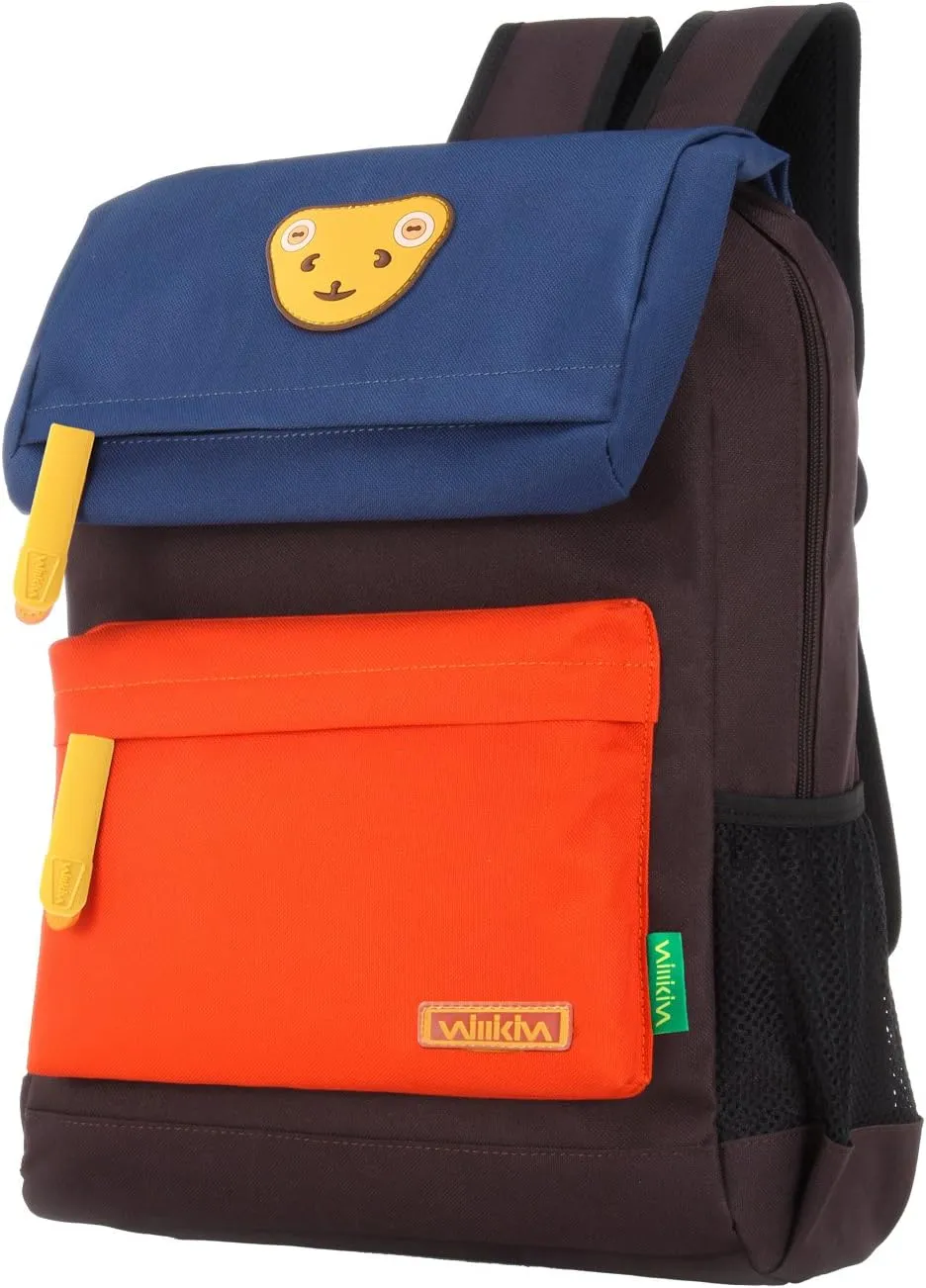 Cute Bear Kids School Backpack for Children Elementary School Bags Girls Boys Bookbags (Royalblue/Orange/Coffee, Small)