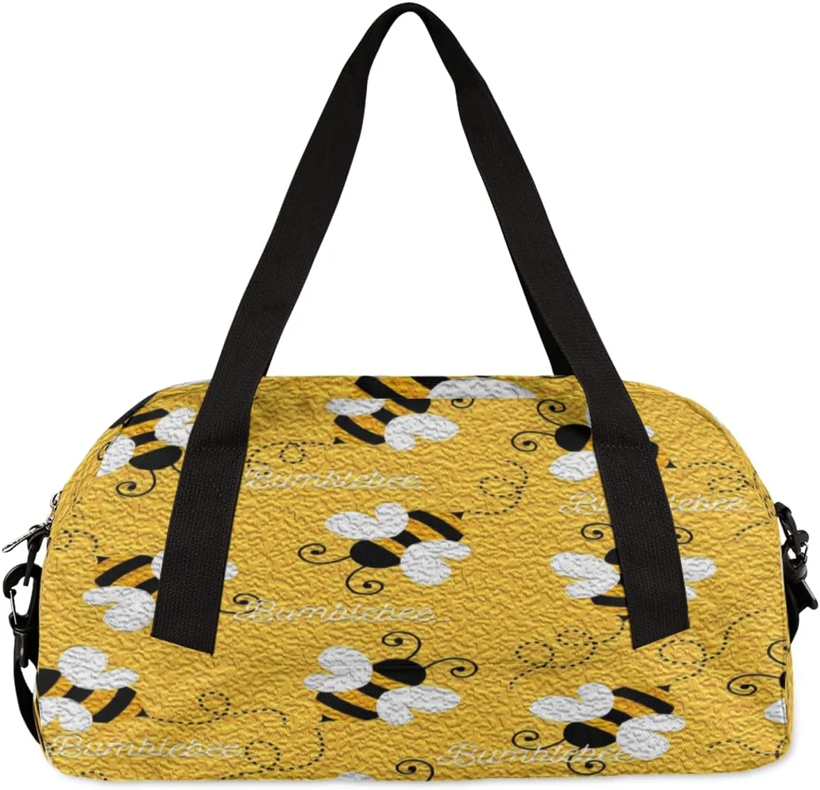 Cute Bee Bumblebee Kids Duffel Bag for Girls Boys Teens, Bee Oil Painting Dance Bag Overnight Small Duffel Bag Carry On Weekend Sports Gym Travel Bag for School Practice Gymnastics Ballet