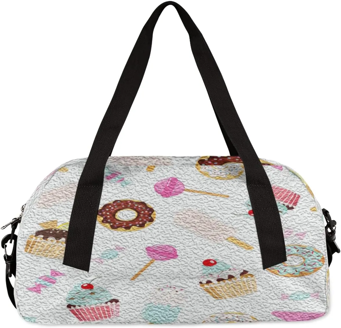 Cute Cake Doughnut Candy Kids Duffel Bag for Girls Boys Teens, Oil Painting Dance Bag Overnight Small Duffel Bag Carry On Weekend Sports Gym Travel Bag for School Practice Gymnastics Ballet
