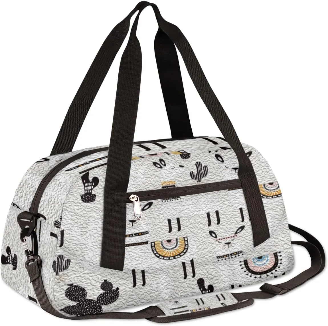 Cute Camel Llama Alpaca Cactus Kids Duffel Bag for Girls Boys Teens, Oil Painting Dance Bag Overnight Small Duffel Bag Carry On Weekend Sports Gym Travel Bag for School Practice Gymnastics Ballet