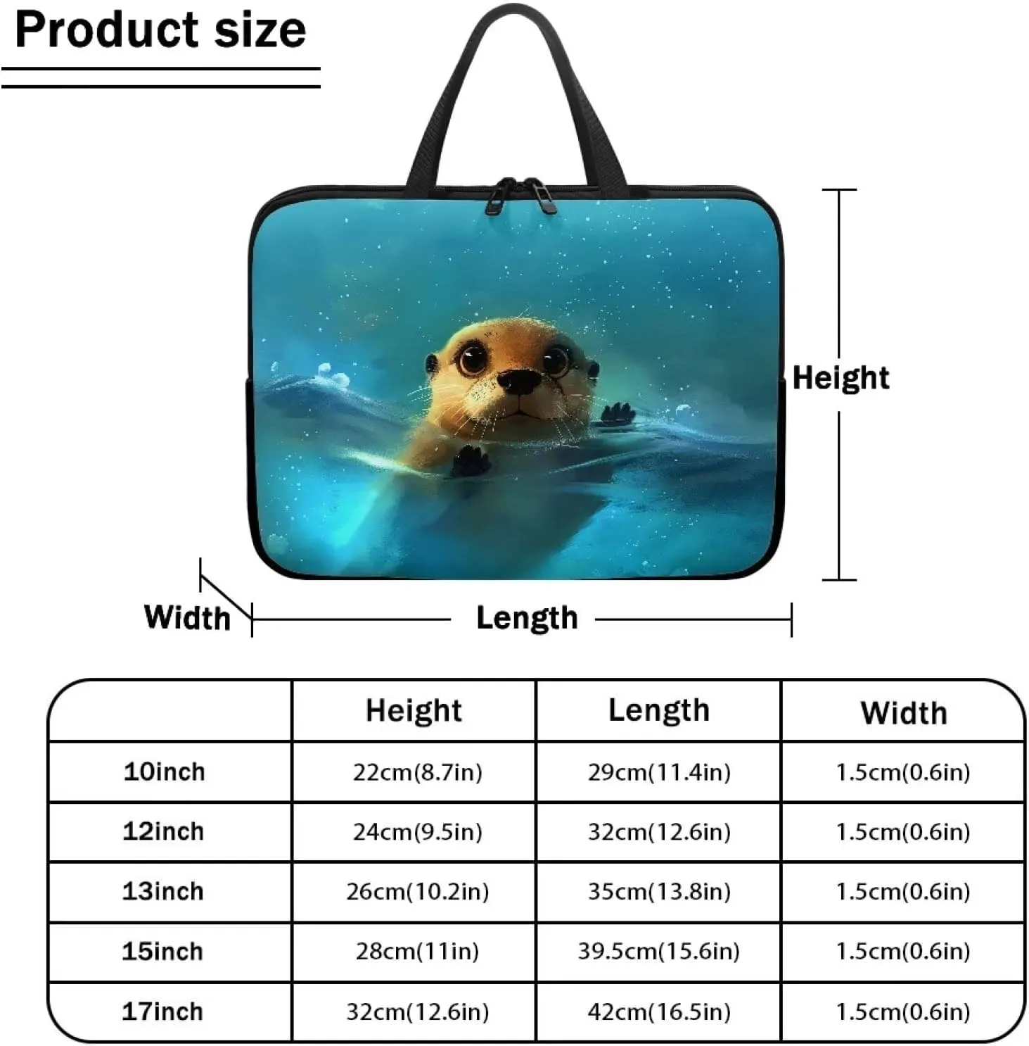 Cute Capybara 10 Inch Laptop Sleeve for Women Protective Laptop Tote Bag Cover Water Resistant Computer Carrying Case with Handle Compatible with Tablet Notebook Reader