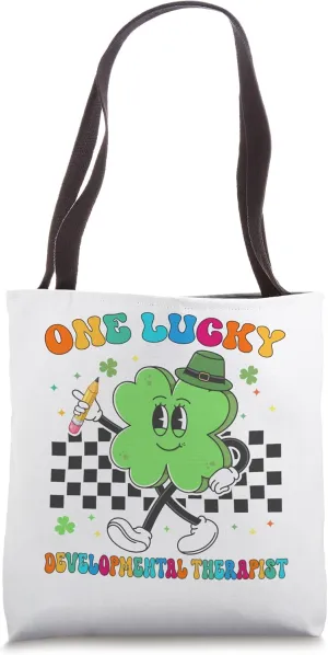 Cute One Lucky Developmental Therapist St Patrick Day School Tote Bag